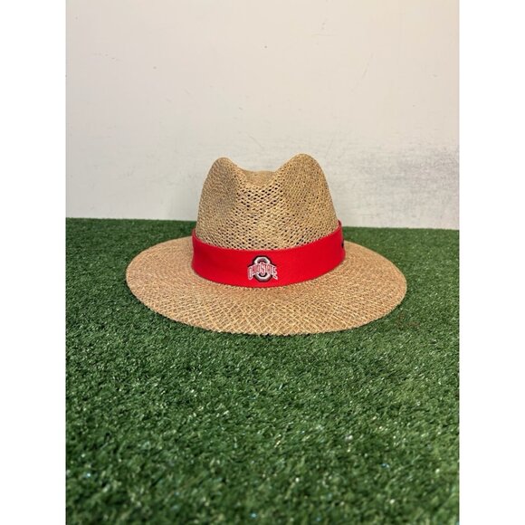 Nike Other - Vintage Ohio State Buckeyes hat cap OSFA straw wide brim tan nike football mens